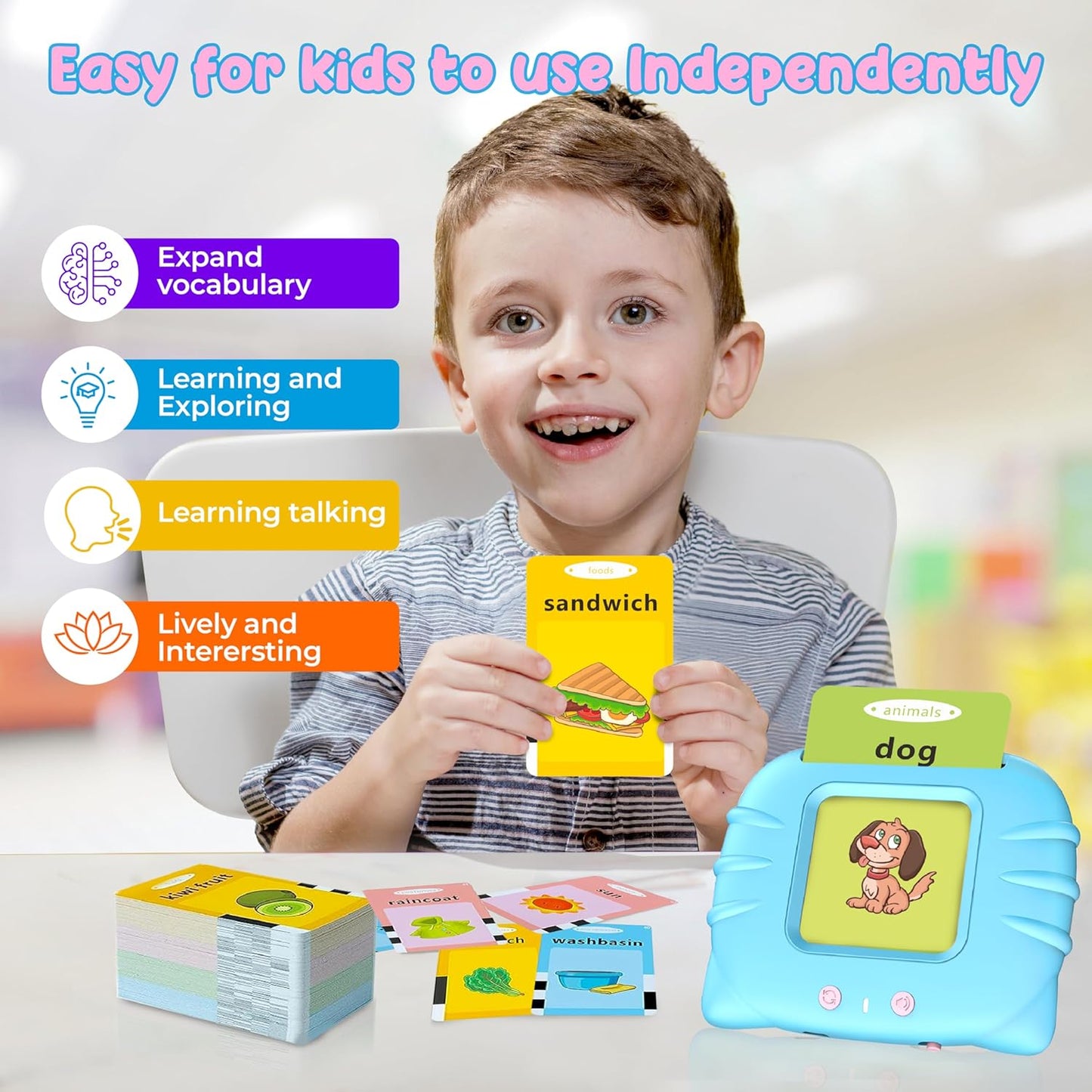 Toddler Toys Sight Words Talking Flash Cards For Kid